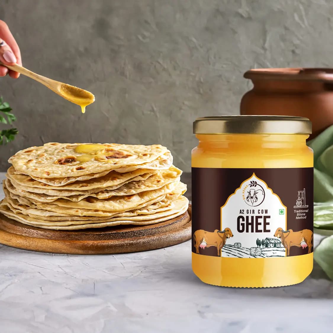 GirKesar Premium A2 Desi Cow Ghee - 100% Pure Bilona Ghee