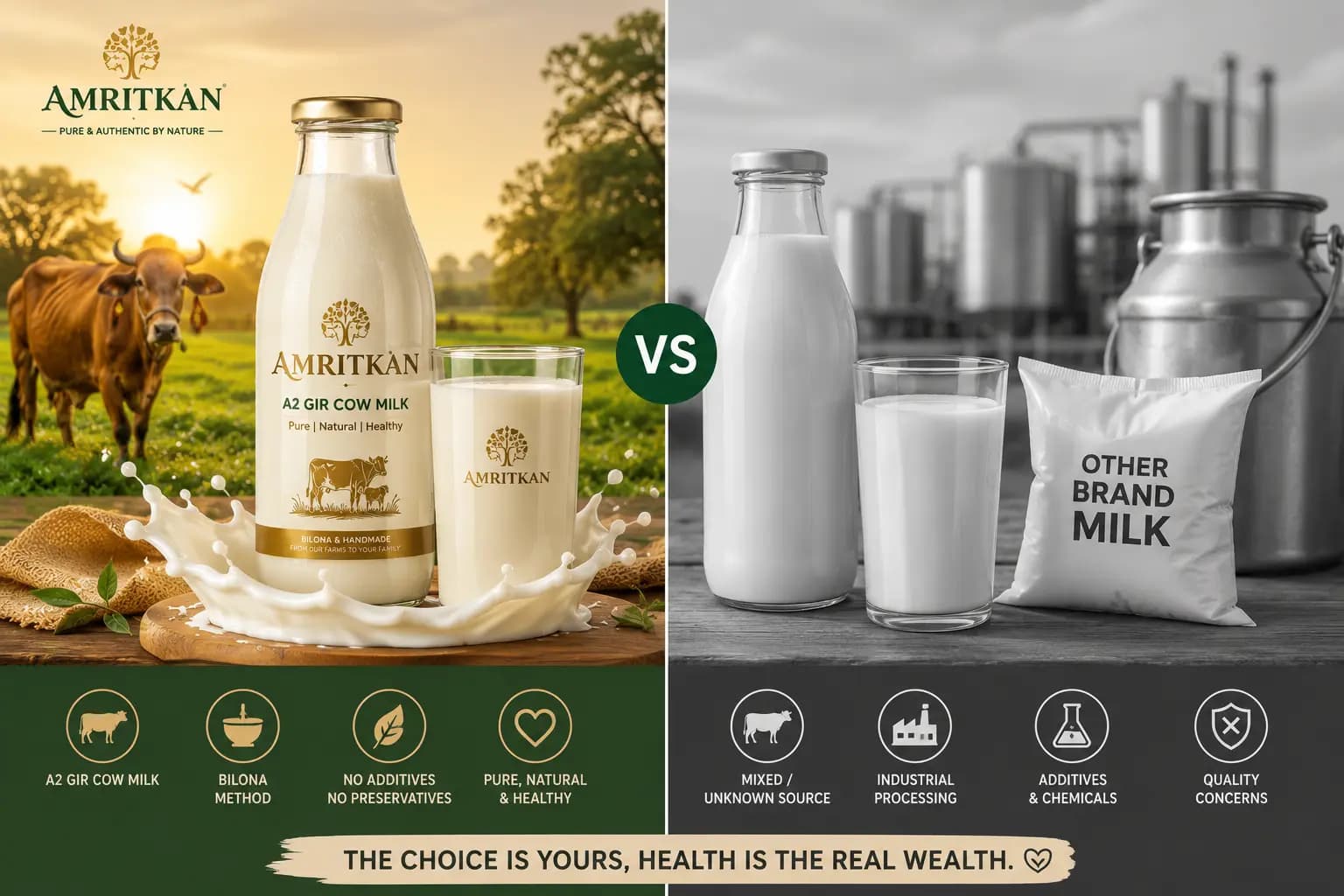 Amritkan Milk vs Other Brand Milk: A Deep Dive into Purity & Quality
